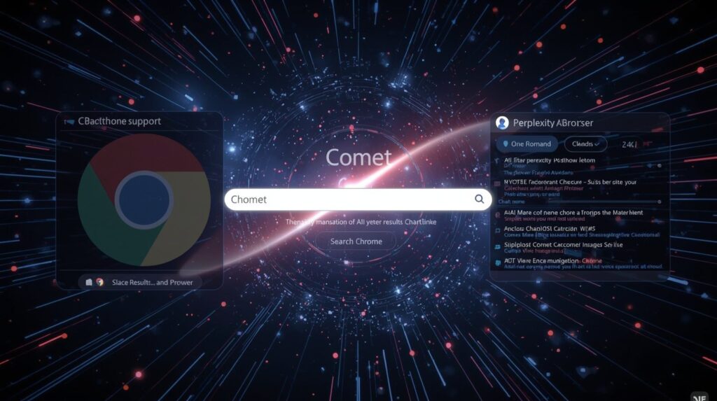 Perplexity AI Browser Comet interface rivaling Chrome with AI tools