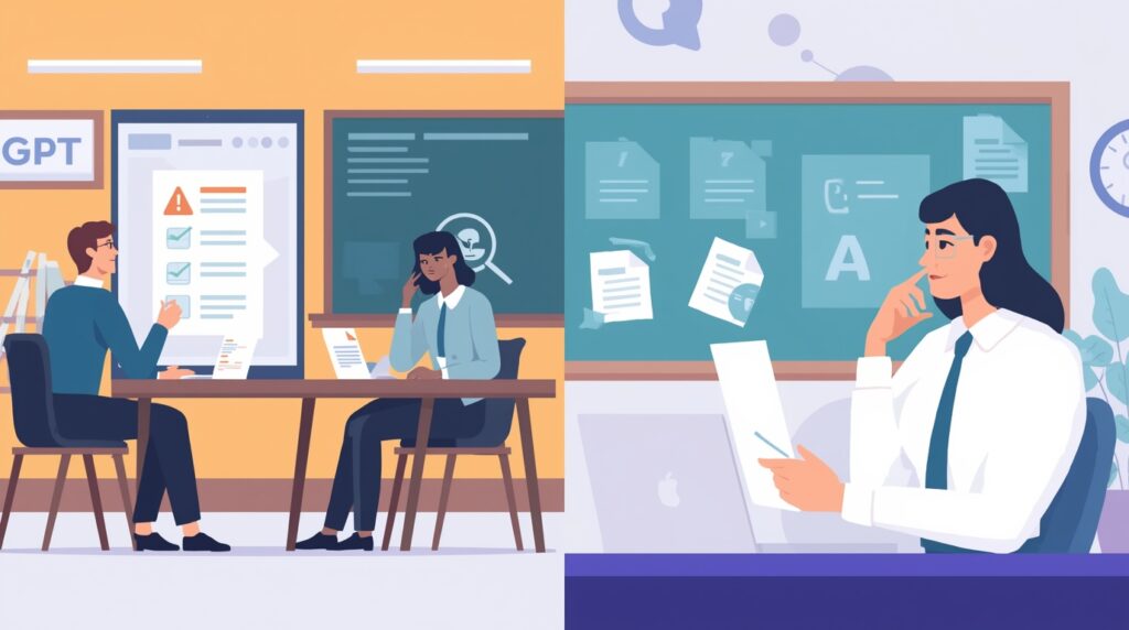 ChatGPT productivity in education and workplaces with balanced human critical thinking.