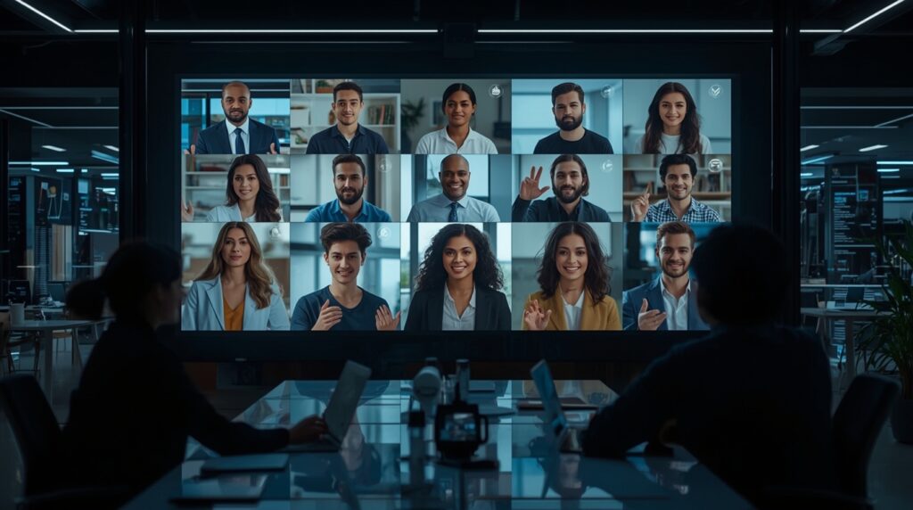 AI meeting avatars on Zoom enabling lifelike remote collaboration.