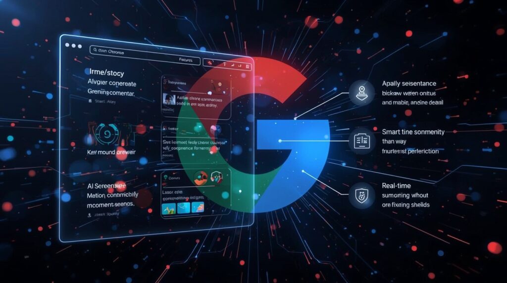Illustration of Chrome’s Gemini AI Integration introducing new browser tools for productivity, security, and creativity.