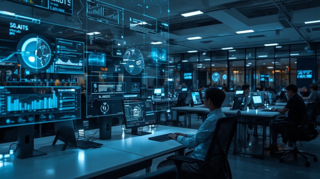 AI in Enterprise Workloads transforming business operations with automation and intelligent systems in modern offices