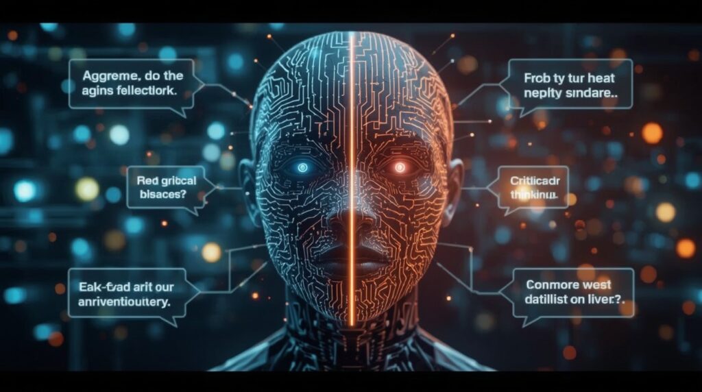 AI chatbot illustrating the psychology of conversational AI and over-agreement bias.