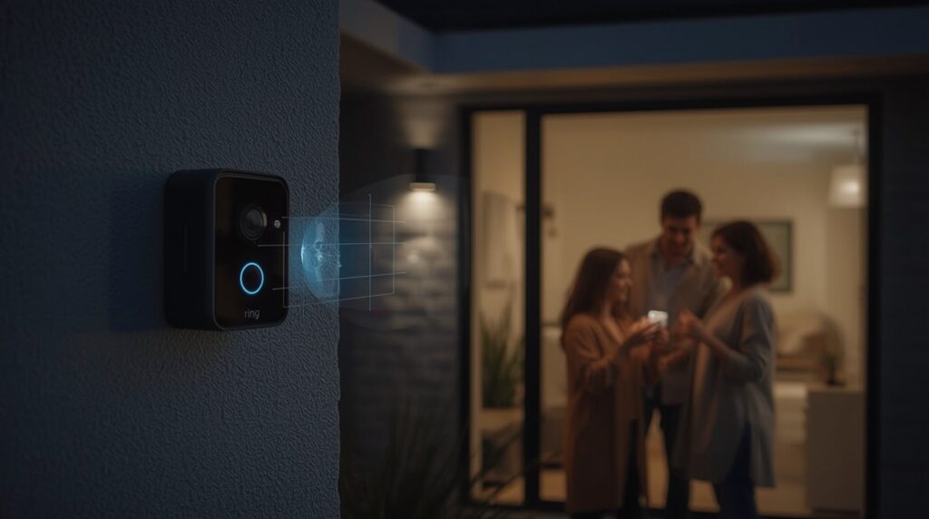 Amazon Ring camera using facial recognition as part of AI Smart Surveillance.