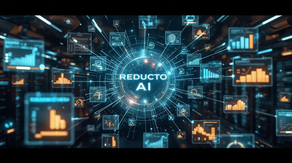 Futuristic visualization of Reducto AI powering the Document Intelligence Revolution with cognitive data analytics.