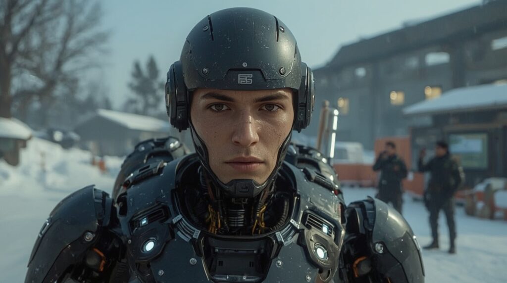 “All-weather MorphTech humanoid showcasing adaptive design and lifelike AI expression in a research environment.”