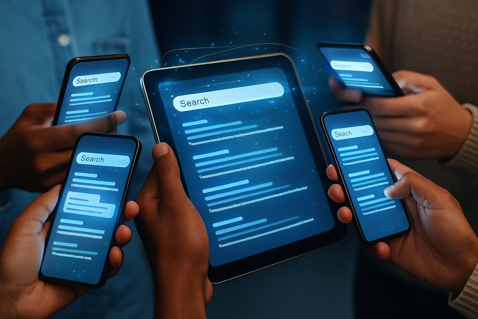 Users experiencing search transformation on mobile devices