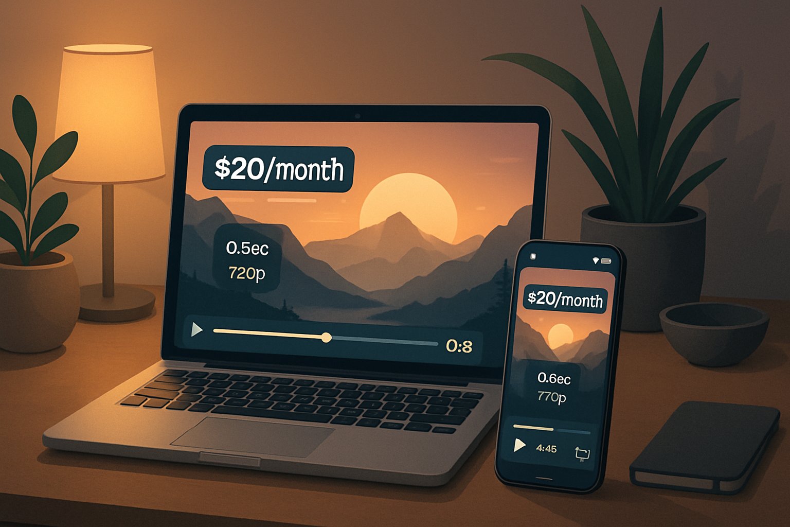 Workspace setup highlighting $20 monthly subscription for Gemini Veo 2 video generation