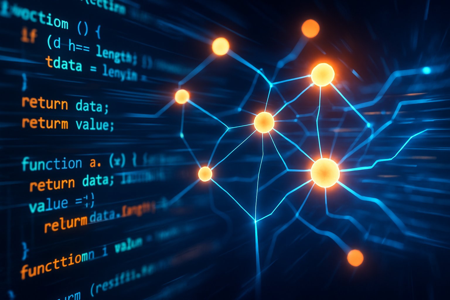 AI neural network analyzing code during automated Code Review process.