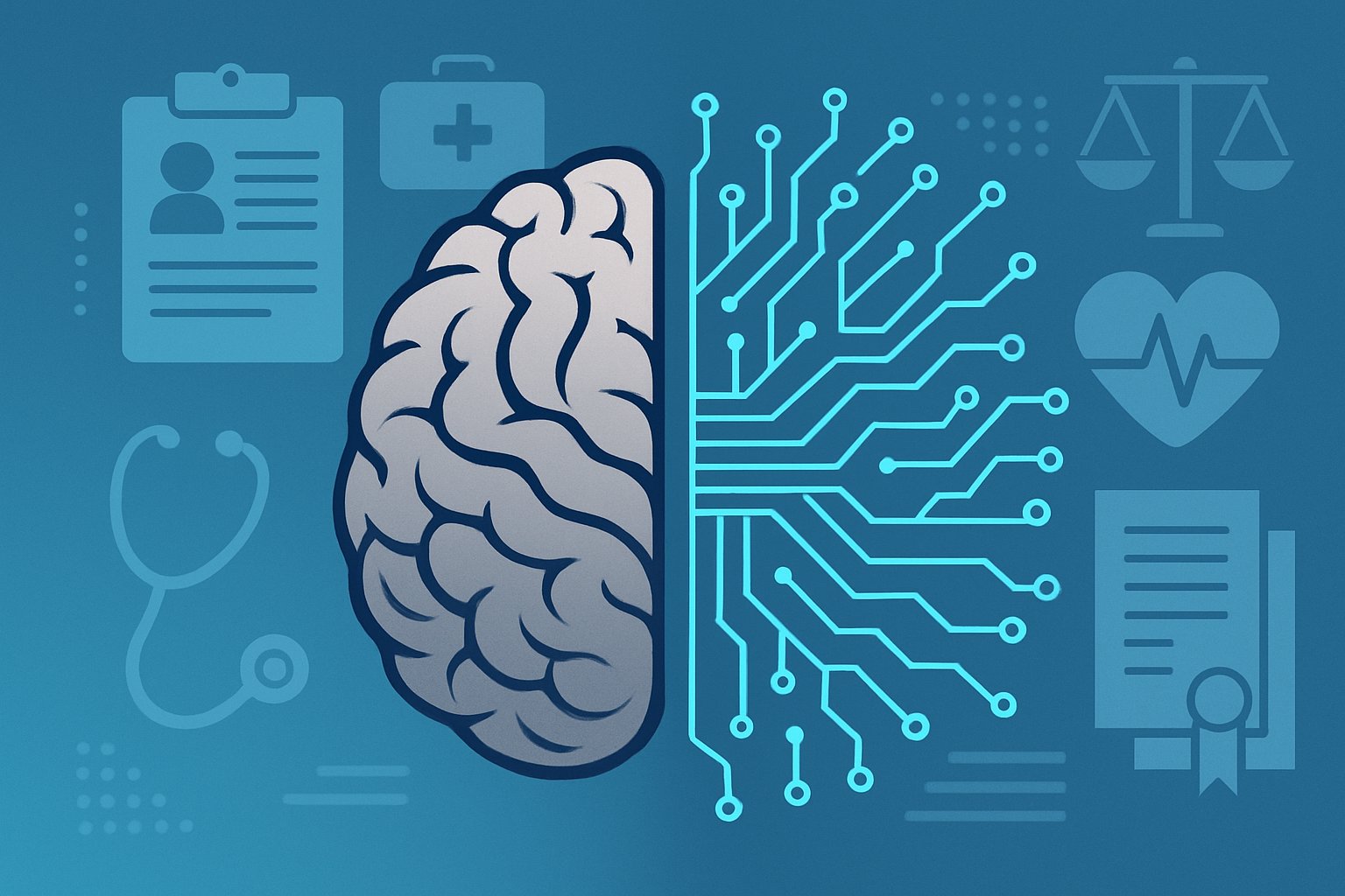 AI-integrated human brain representing Health Regulation challenges in mental health.