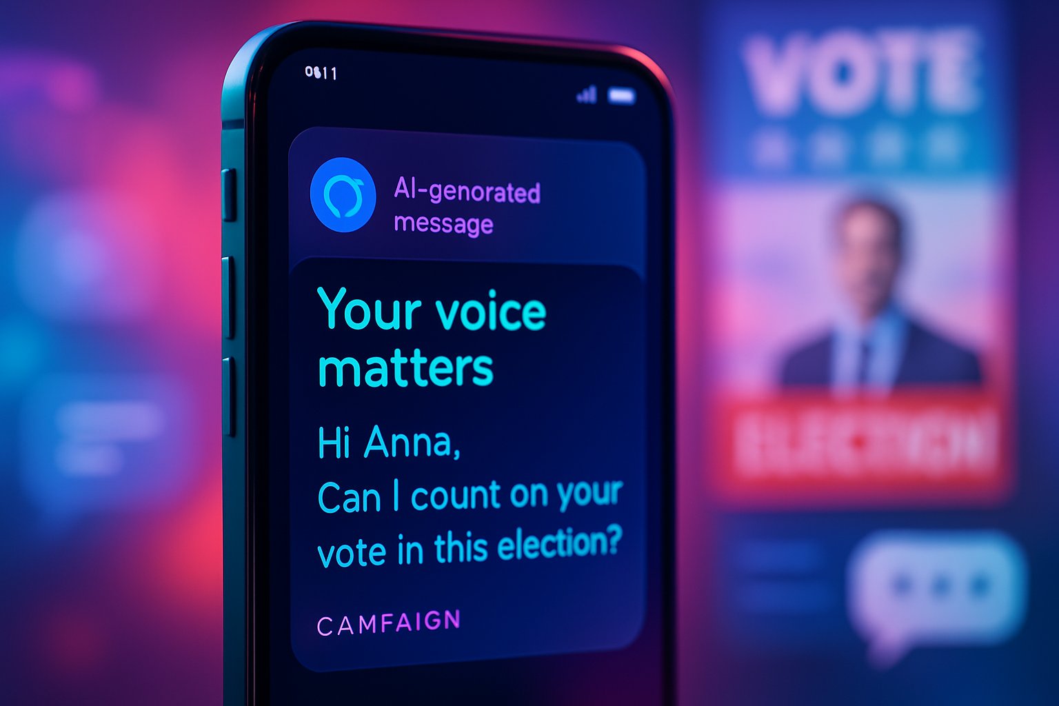 AI-powered automated outreach through mobile devices in Political Campaigns.
