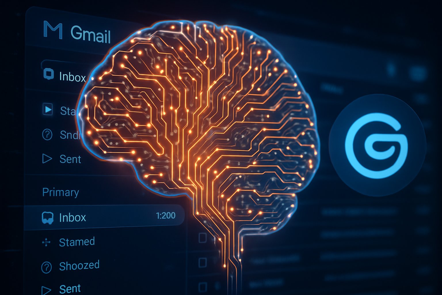 Digital brain circuit over Gmail screen embodying Cognitive Privacy Regulation