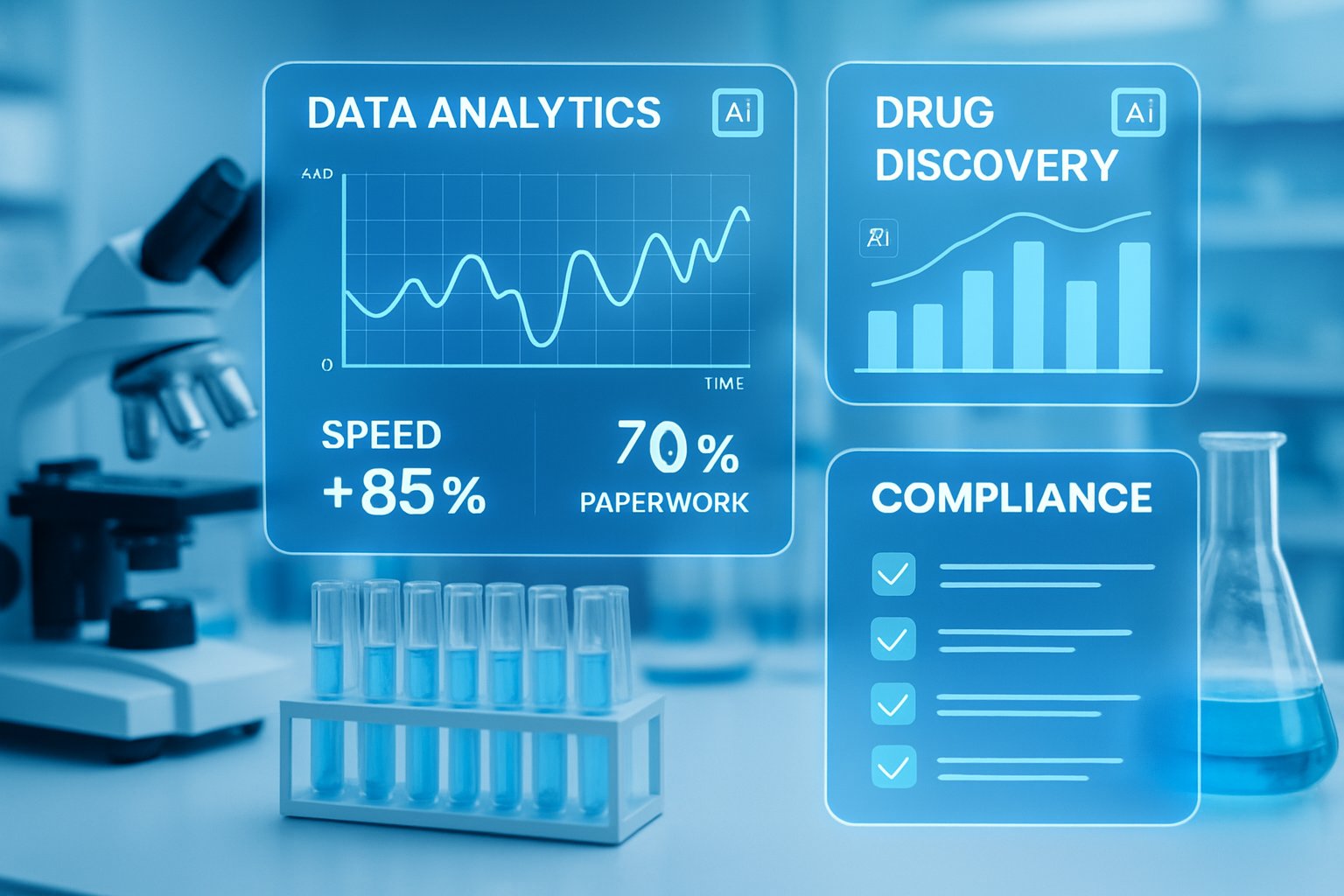 AI dashboard for scientific AI specialization cutting paperwork in life sciences.