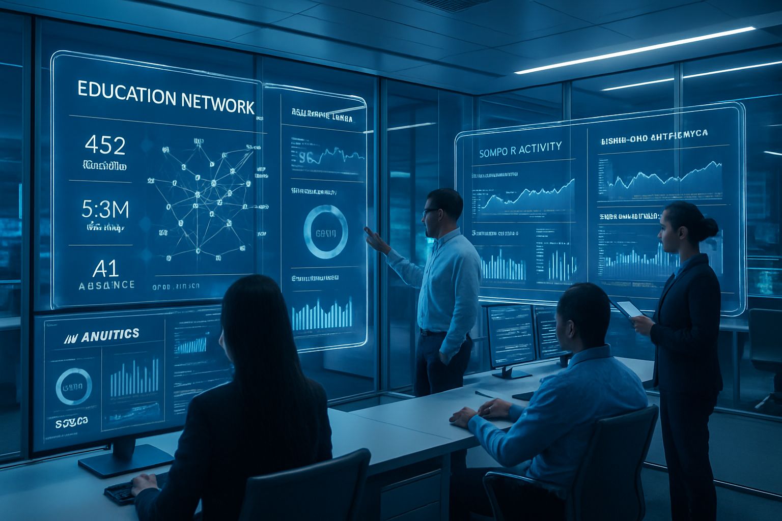Education Technology control center using AI analytics to manage campus networks.