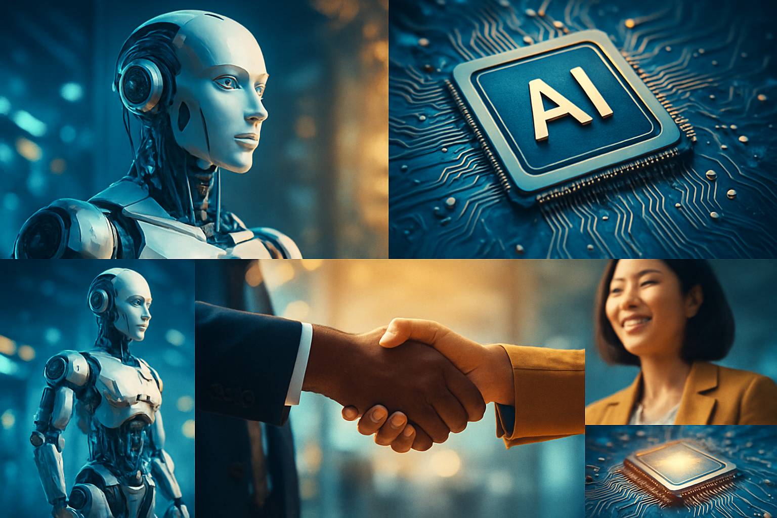 Tech partnership handshake represents industry confidence signal with AI innovation.