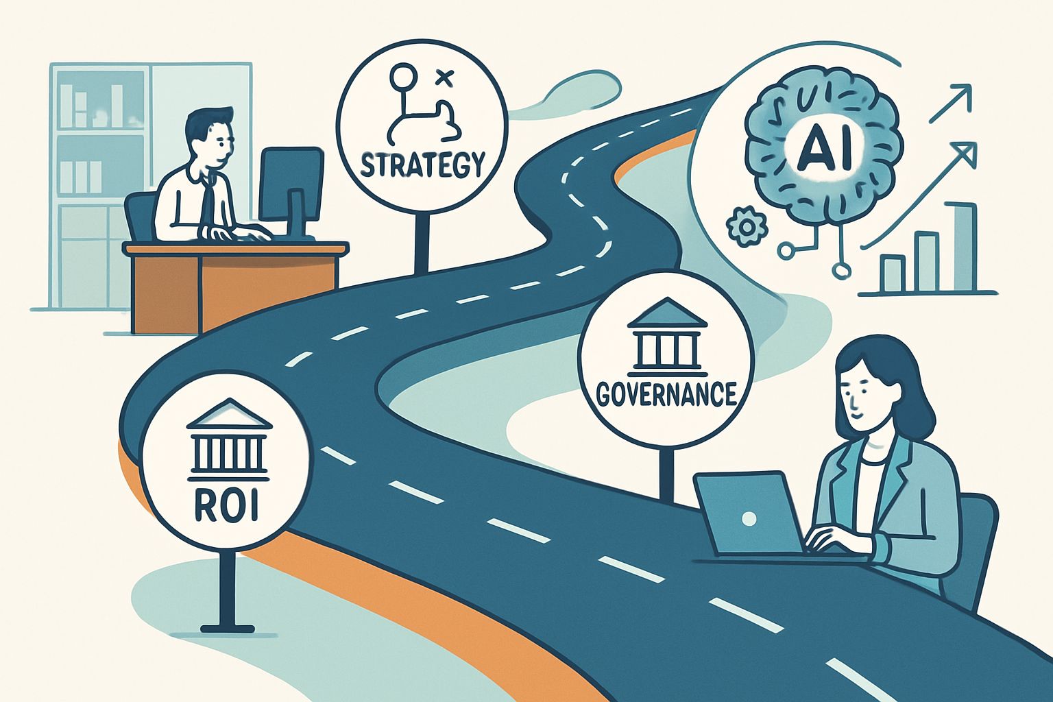 AI Readiness Gap roadmap showing enterprise milestones to AI maturity.