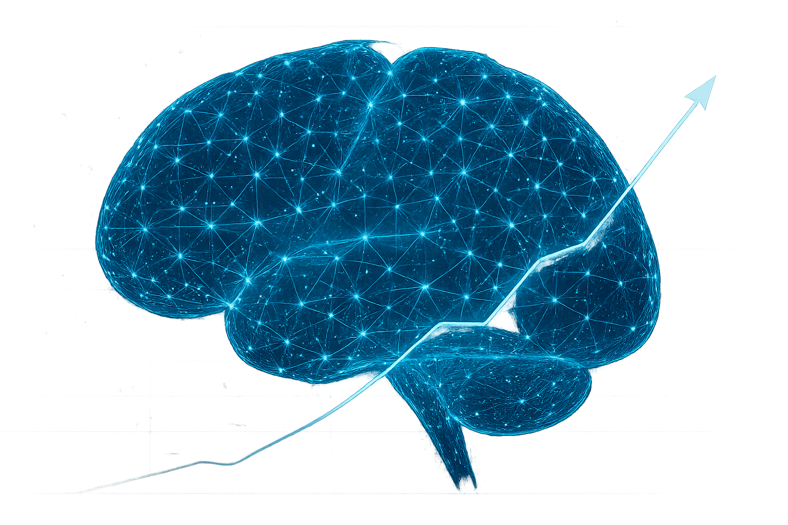 Digital brain and charts showing AI reasoning models outperform experts