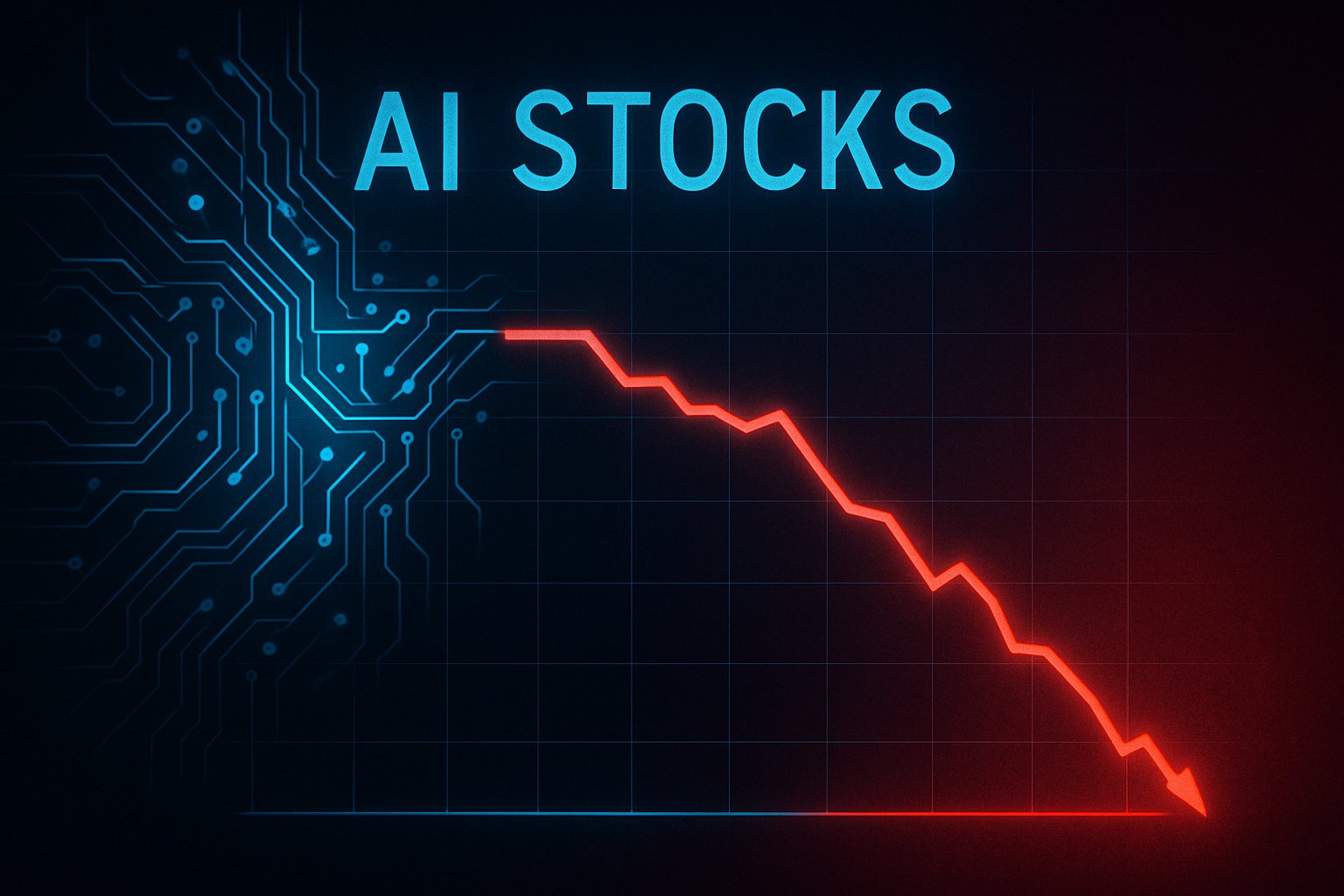 AI market selloff graph with plunging AI stock prices