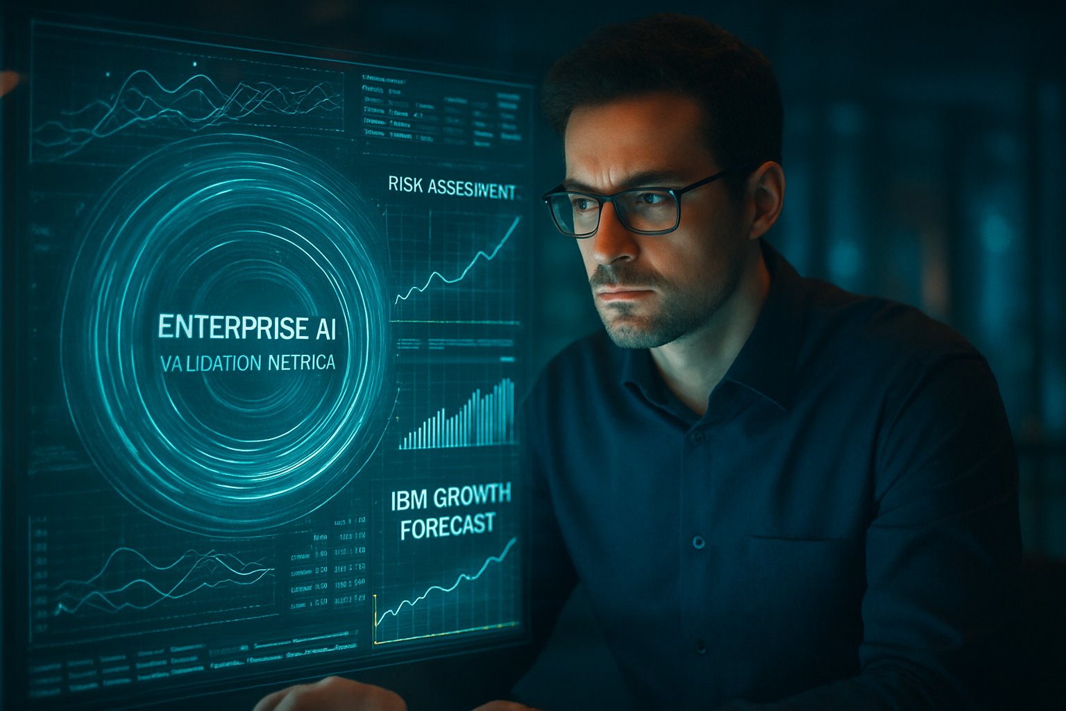 Data scientist reviewing enterprise AI validation and IBM risk analytics