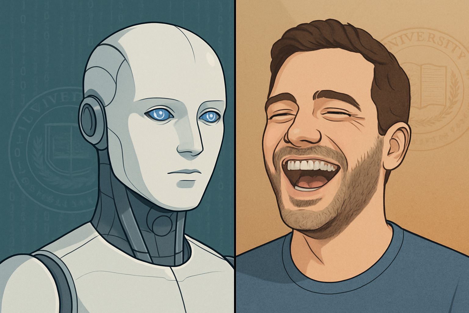 LLM Limitations illustrated by AI and human reactions to puns in research.