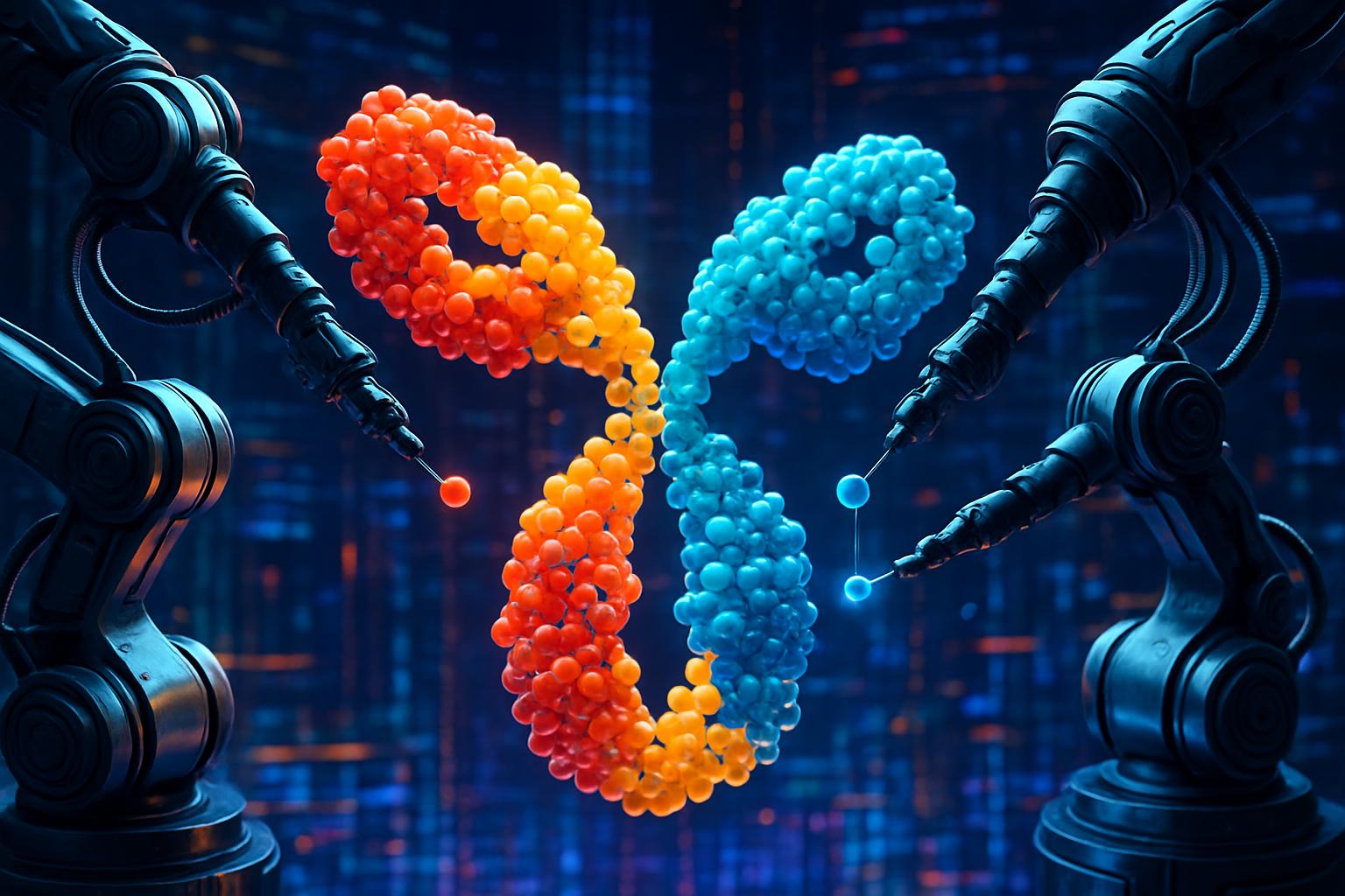 Atomic-Precision AI Design assembling custom antibody with atomic accuracy and precision.