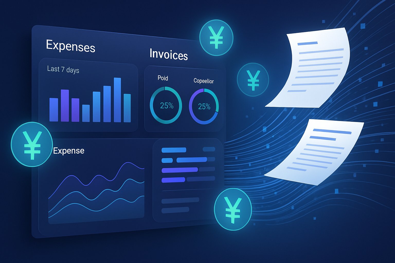 Back-office automation dashboard for expense and invoice management