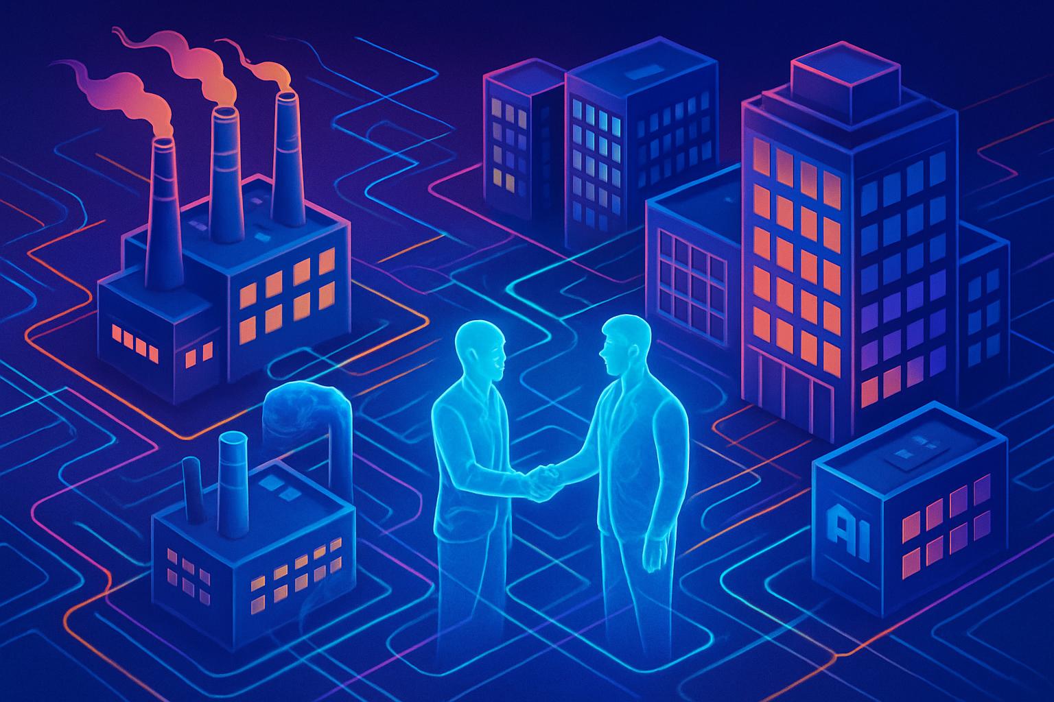 Holographic AI enhances B2B Automation across interconnected corporate procurement networks.