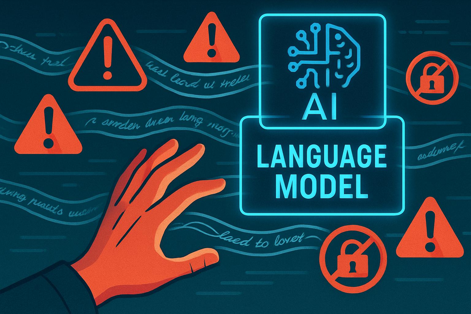 AI Jailbreak threat illustrated with hand and poetic prompt bypassing LLM security