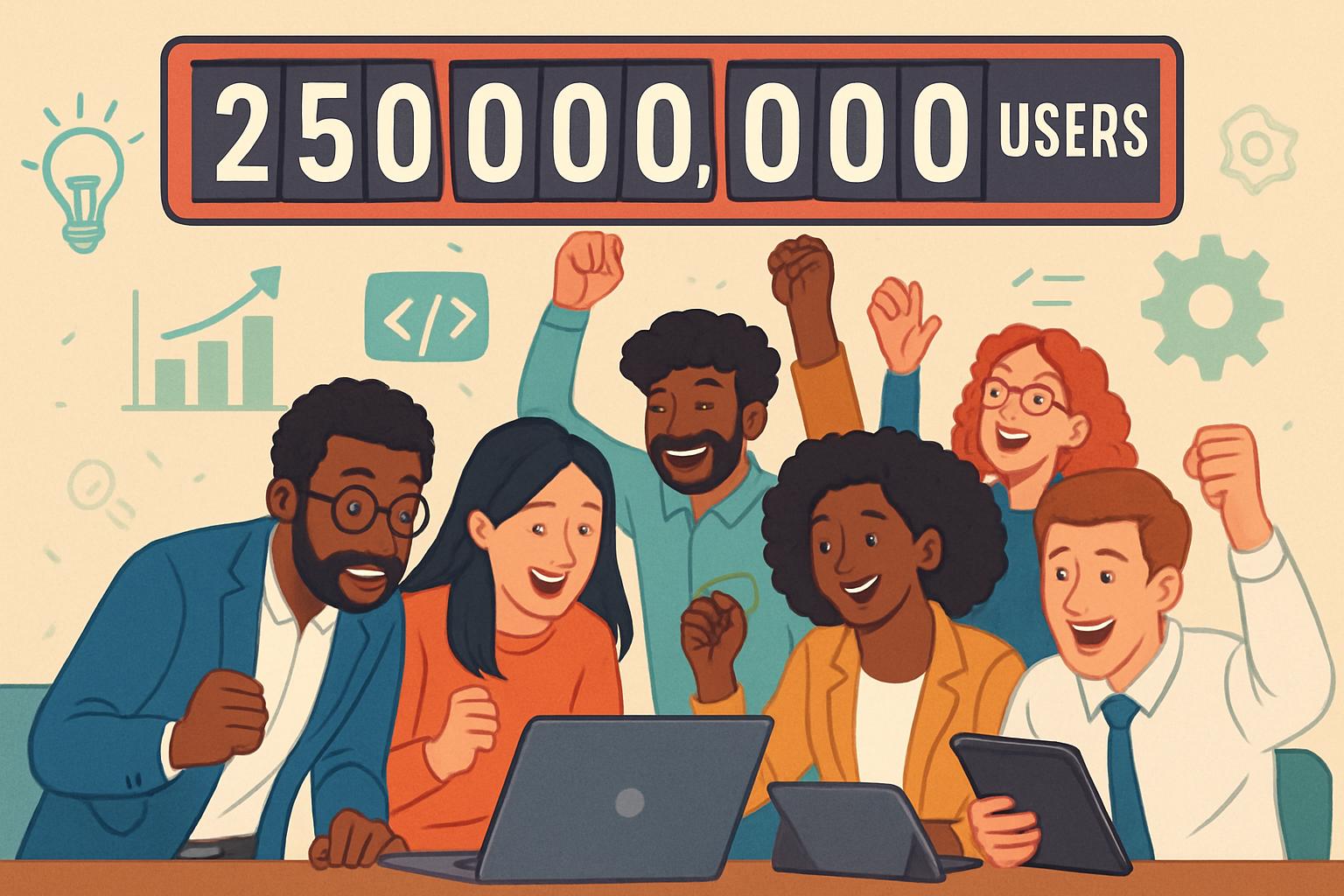 Professionals celebrate 250M users milestone for Amazon Rufus amid tech upgrades.