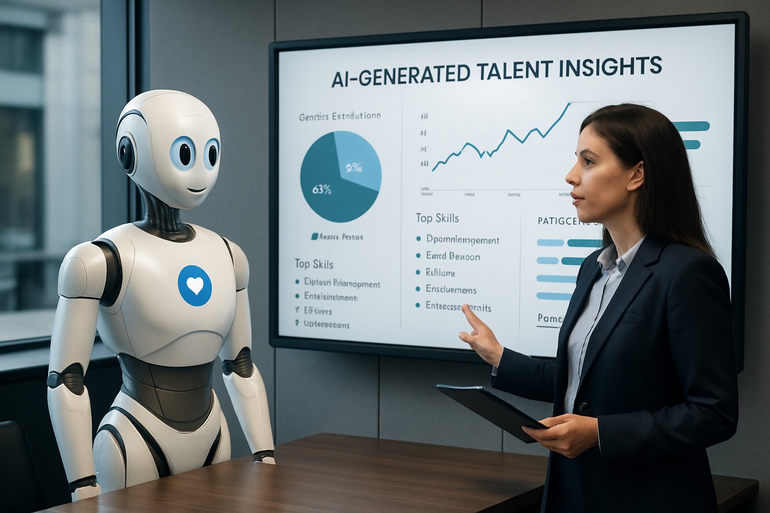 Consultant and AI technologies helping HR AI adoption and talent strategy development.