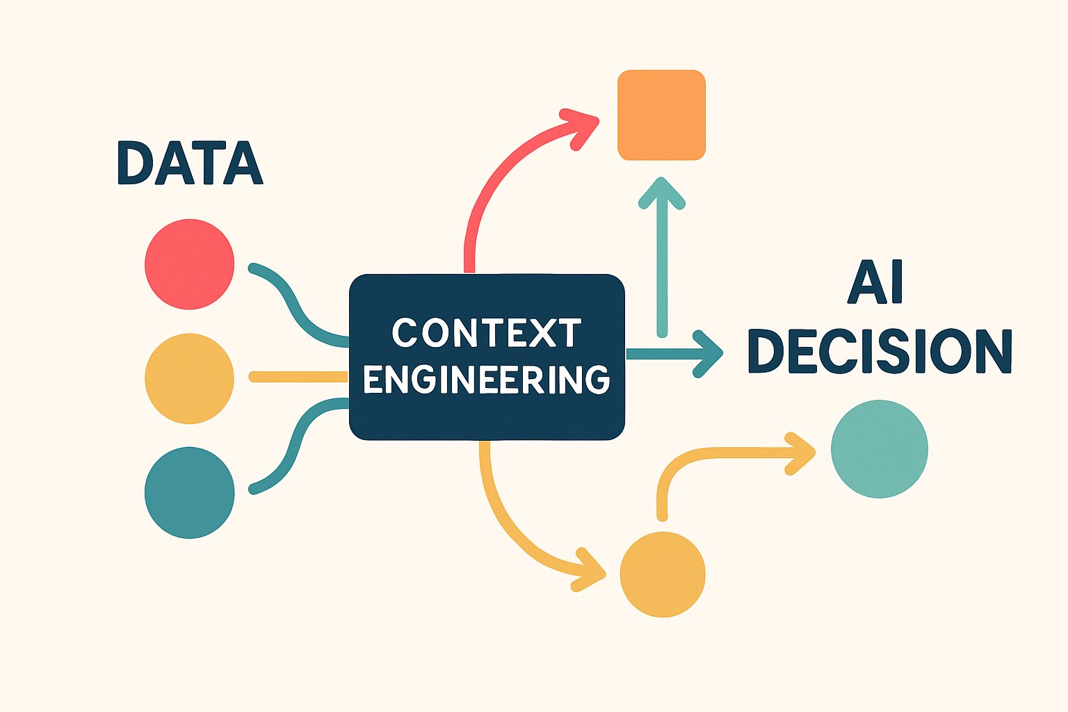 Context engineering flowchart demonstrating adaptive AI decision-making processes.