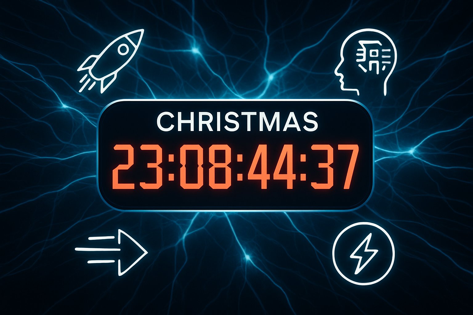 AI schedule clock counting down to Christmas powered by rapid AI iteration schedule.