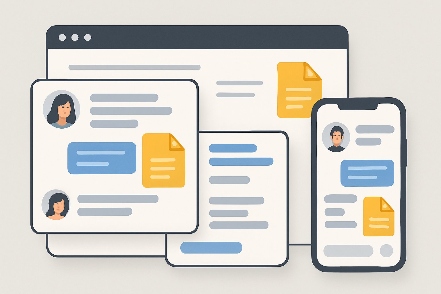 Collaborative ChatGPT interface showcasing collaboration functionality across devices.