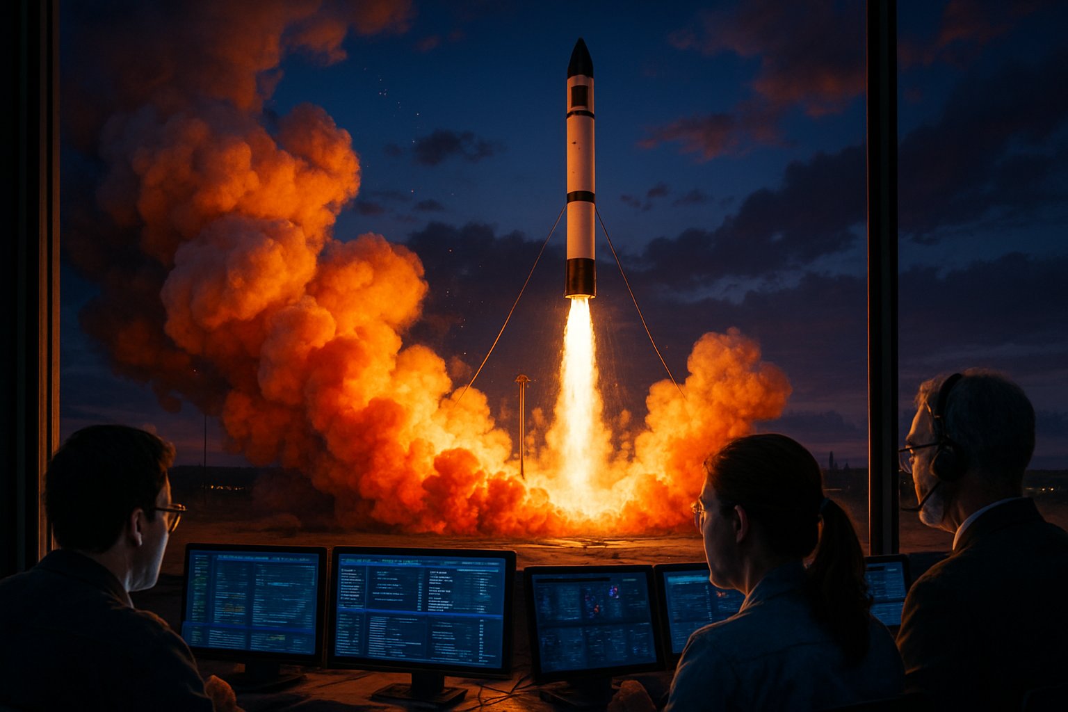 Rocket launch highlights CubeSat technology in Space Exploration efforts.