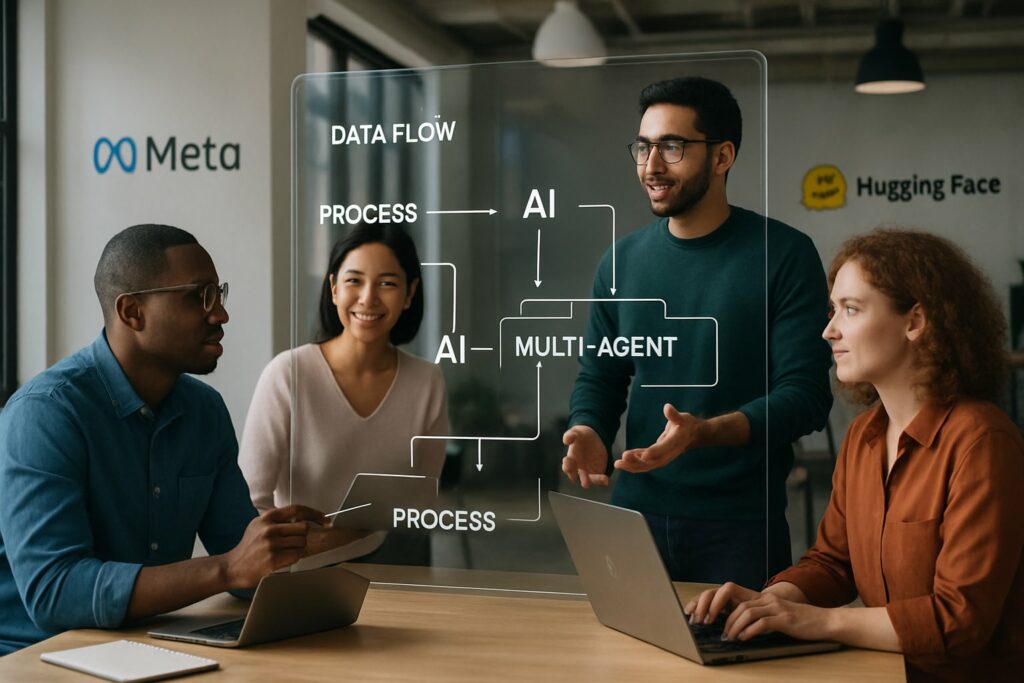 Innovative workspace showcasing multi-agent workflows in the agentic AI ecosystem.