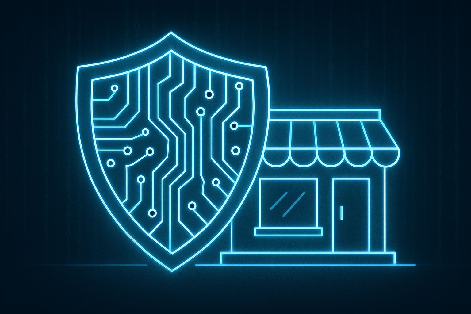 Shield and circuitry highlighting Insurance Liability protection with AI background