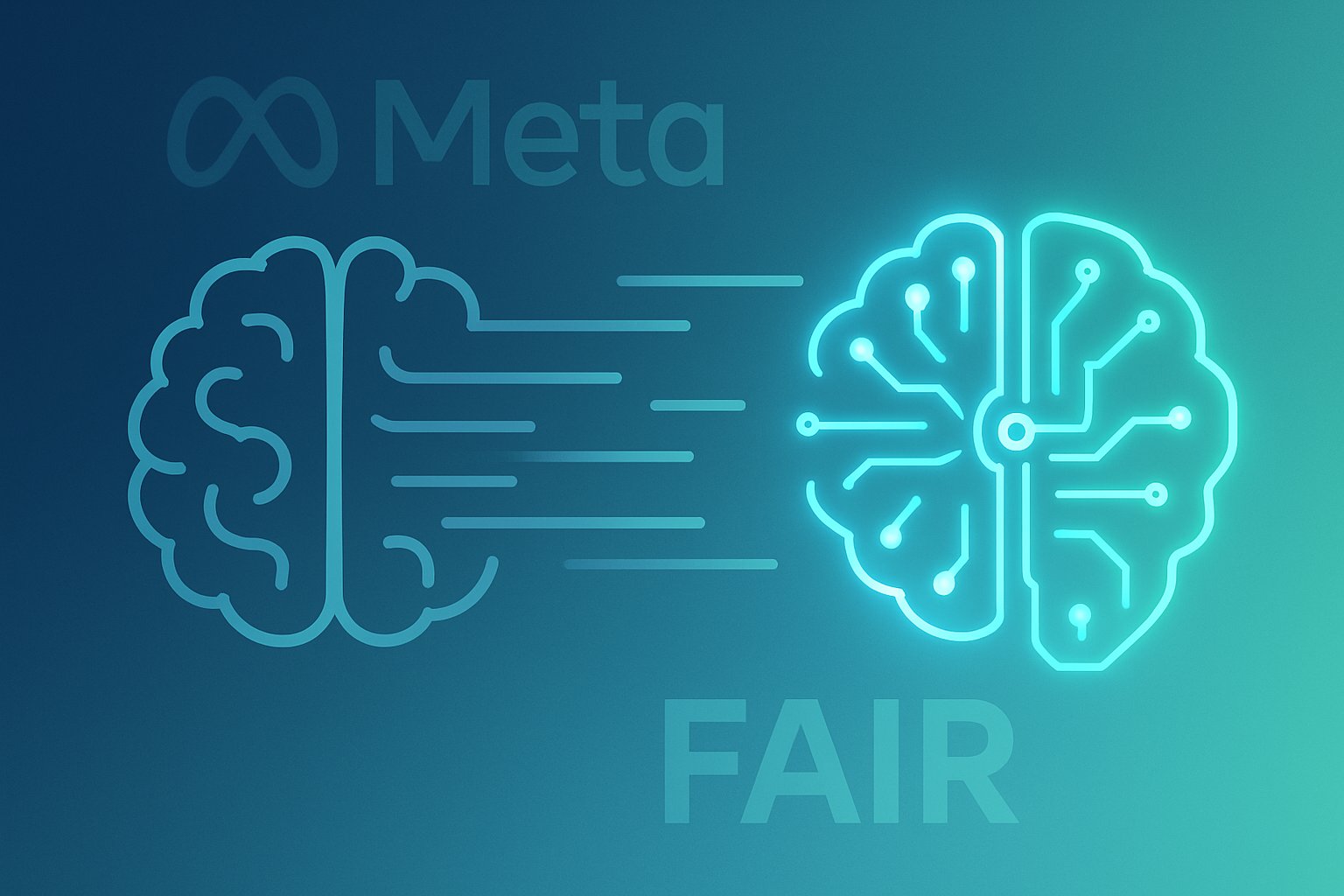 Meta AI restructuring visualized by fading connections between AI and human talent.