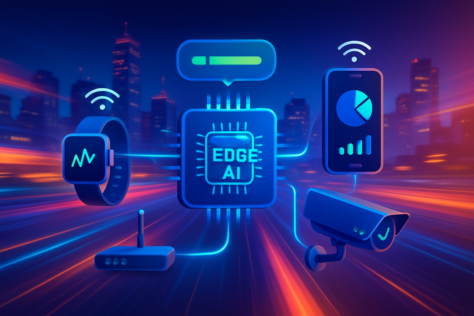 edge AI devices in mobile and IoT network with low latency workflow