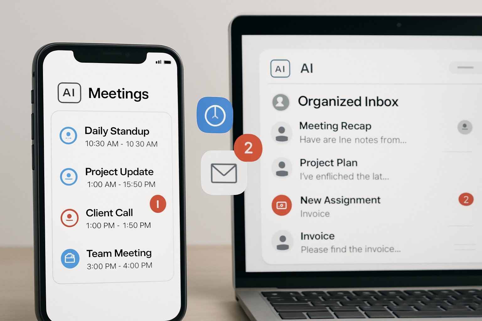 AI Productivity tools organizing schedules and emails efficiently