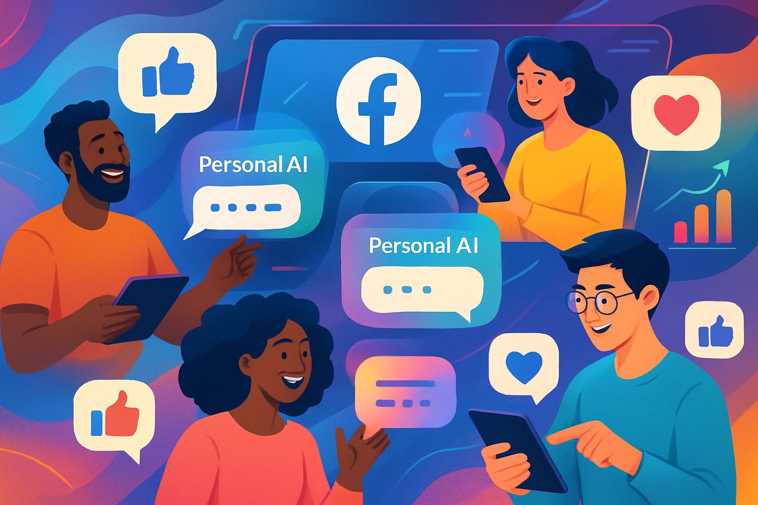 Personal AI interacting with Facebook users to enhance engagement and monetize habits.