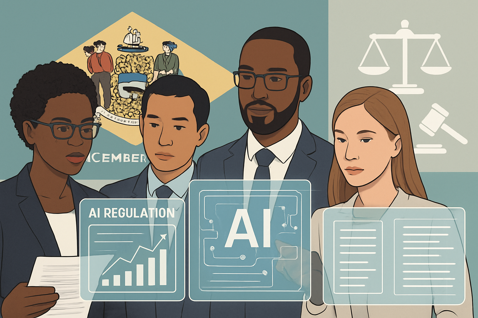 Professionals analyze AI regulatory compliance changes influenced by Delaware decision.