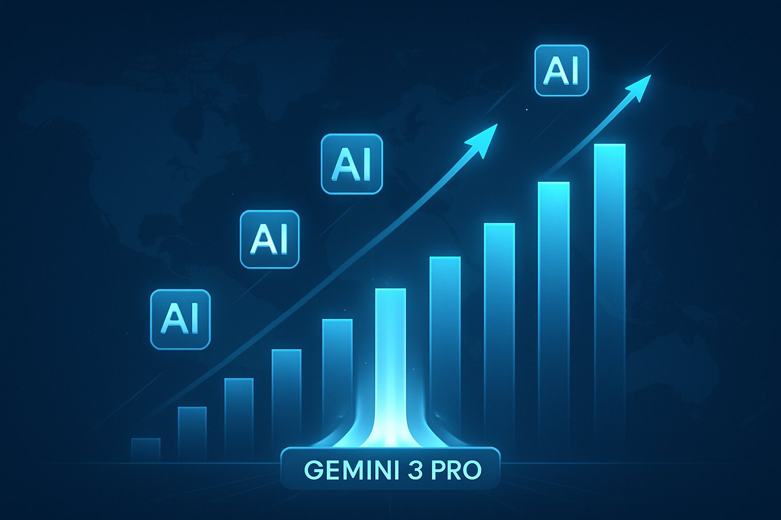 Rising digital graphs symbolize model launch momentum in AI sector.