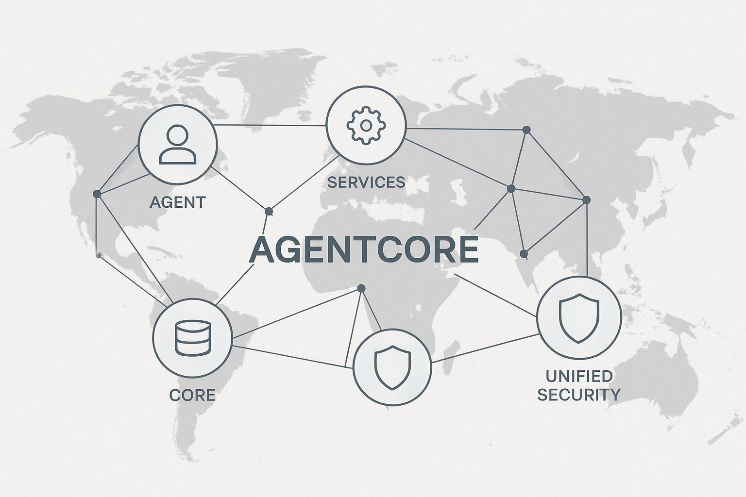 Enterprise-scale agent deployment network map featuring AgentCore services.