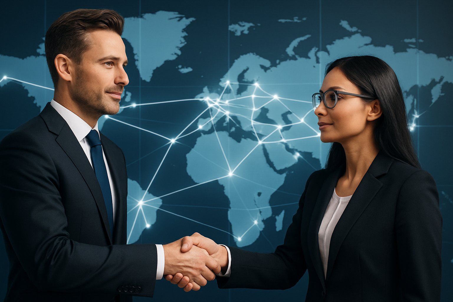 Tech founders shaking hands symbolizing global VC Funding growth.