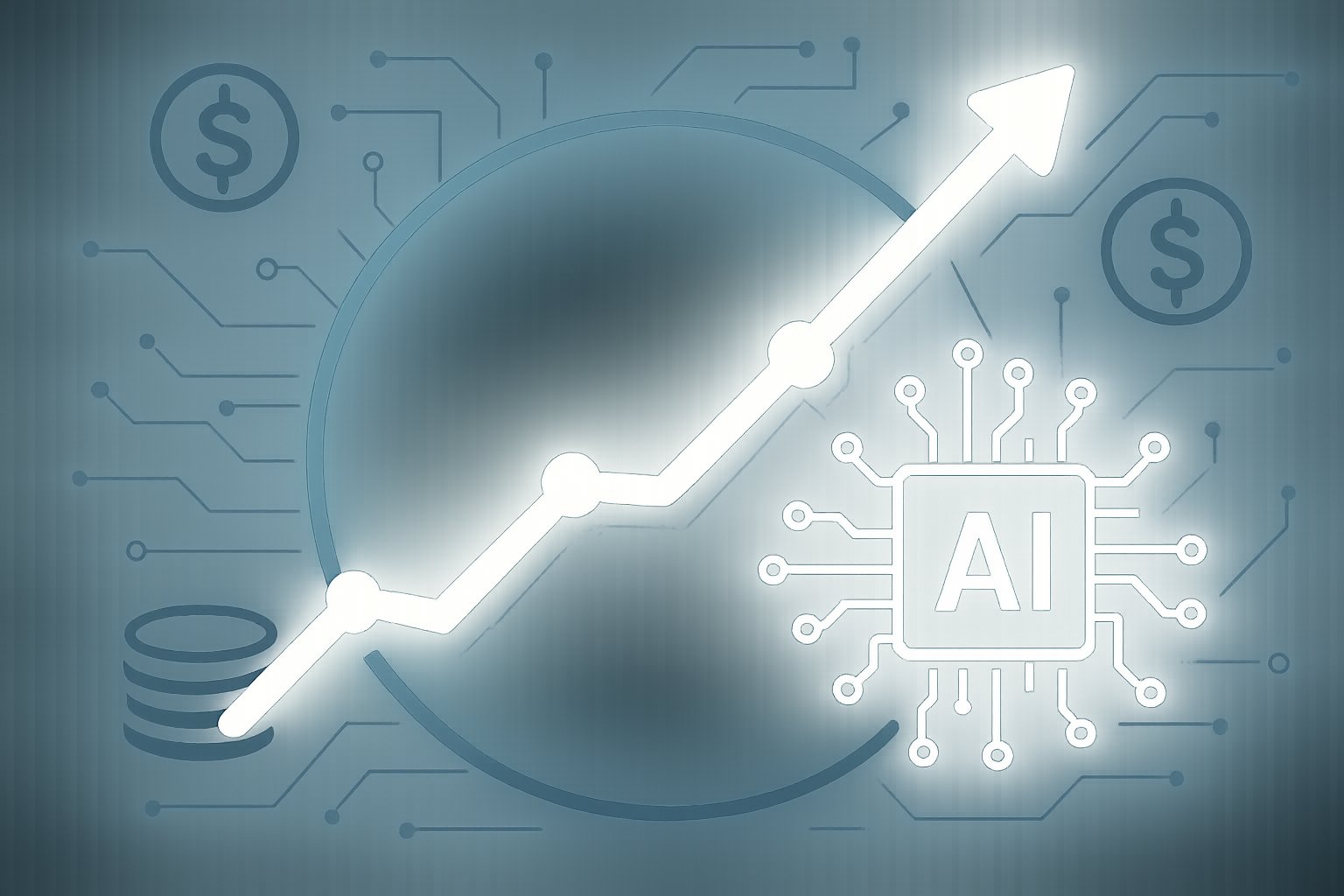 Infographic showing AI chip design growth and Arm's rising financial success.