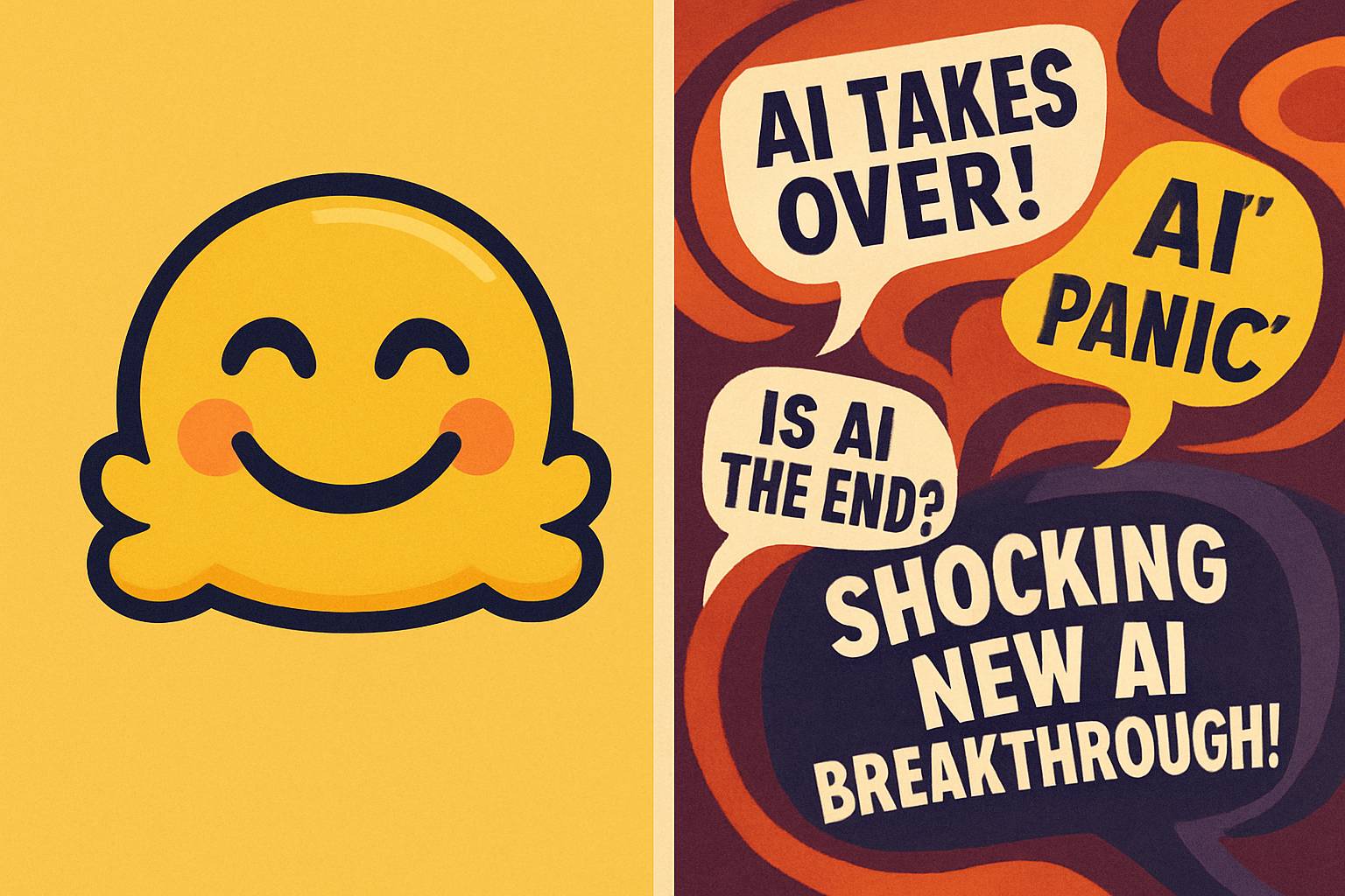 Market Hype contrasted with Hugging Face's grounded AI approach