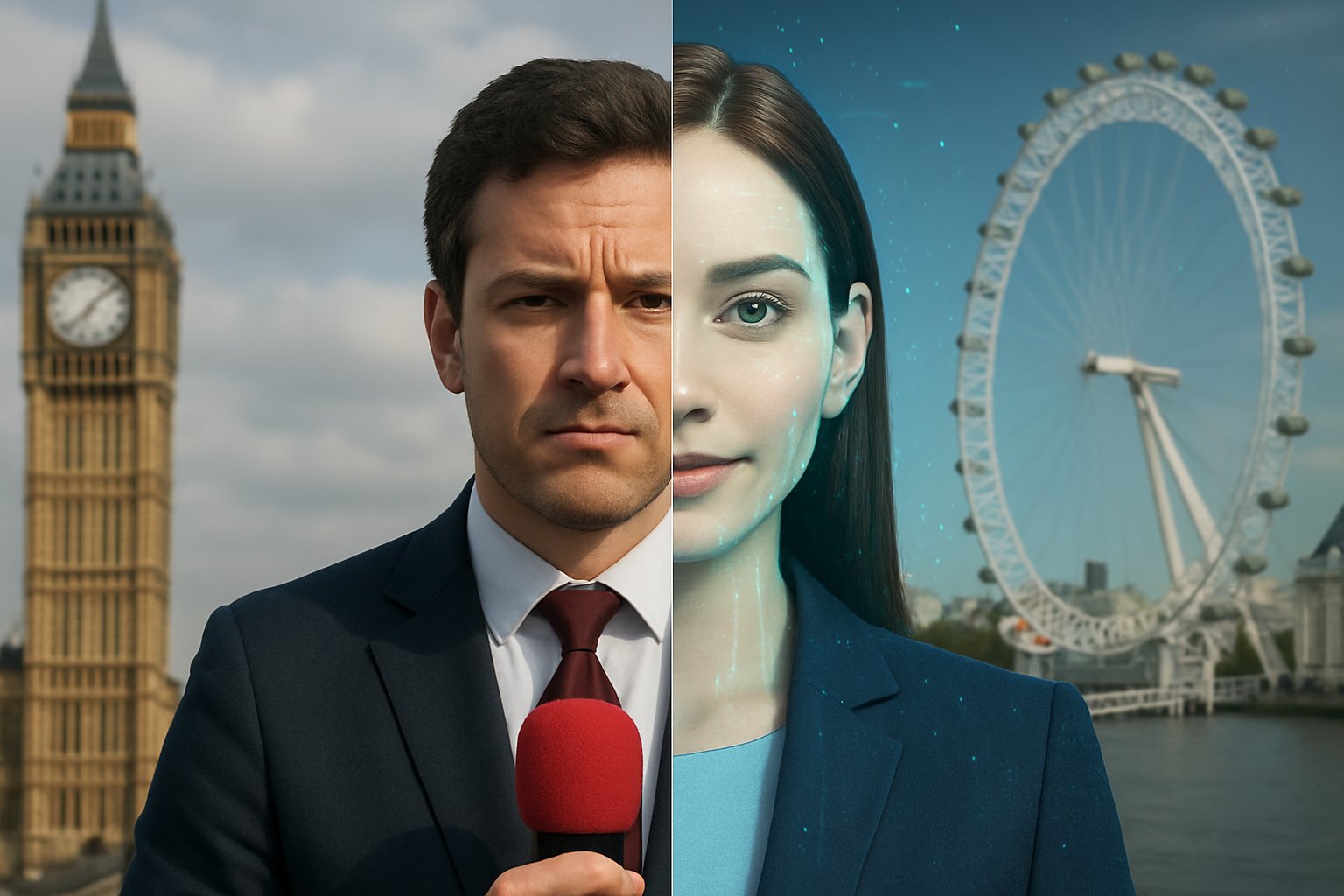 Human journalist versus AI Presenter for UK broadcast
