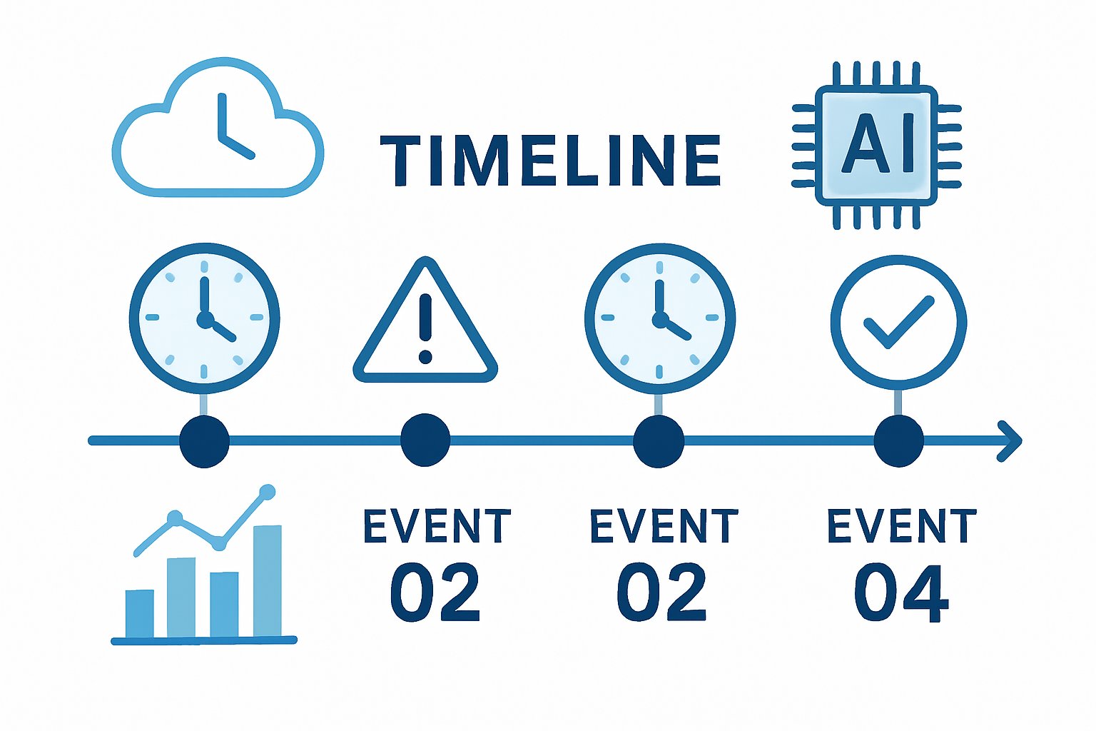 Timeline infographic depicting key phases of a recent service reliability incident.