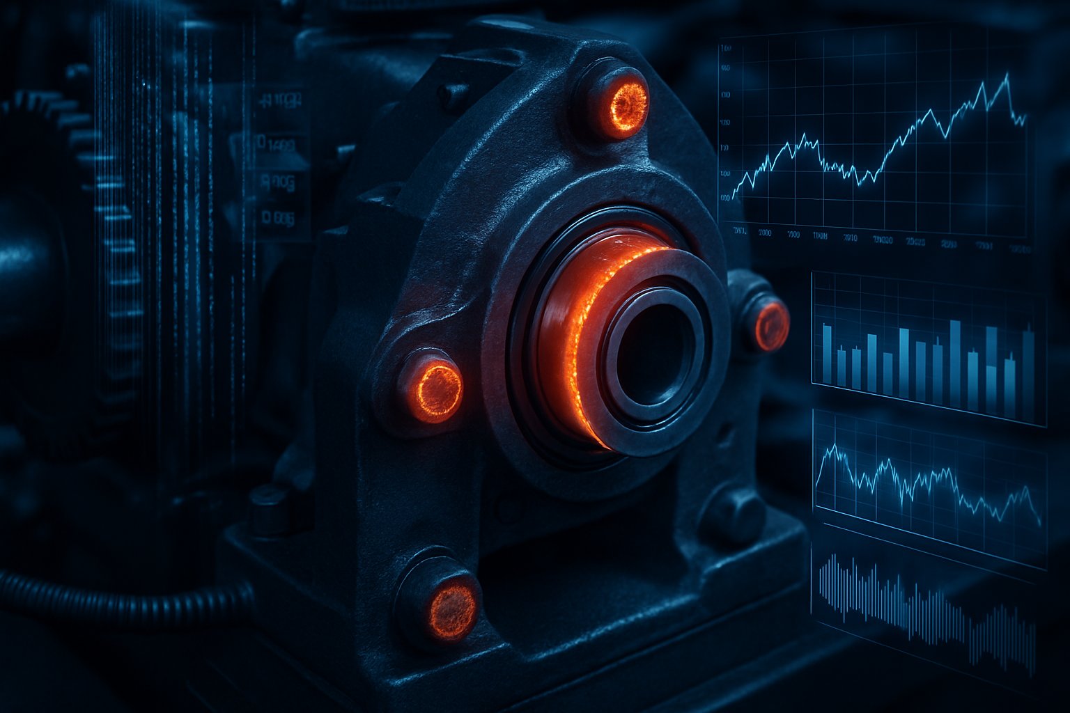 Predictive Maintenance technology analyzing industrial equipment for potential failures.