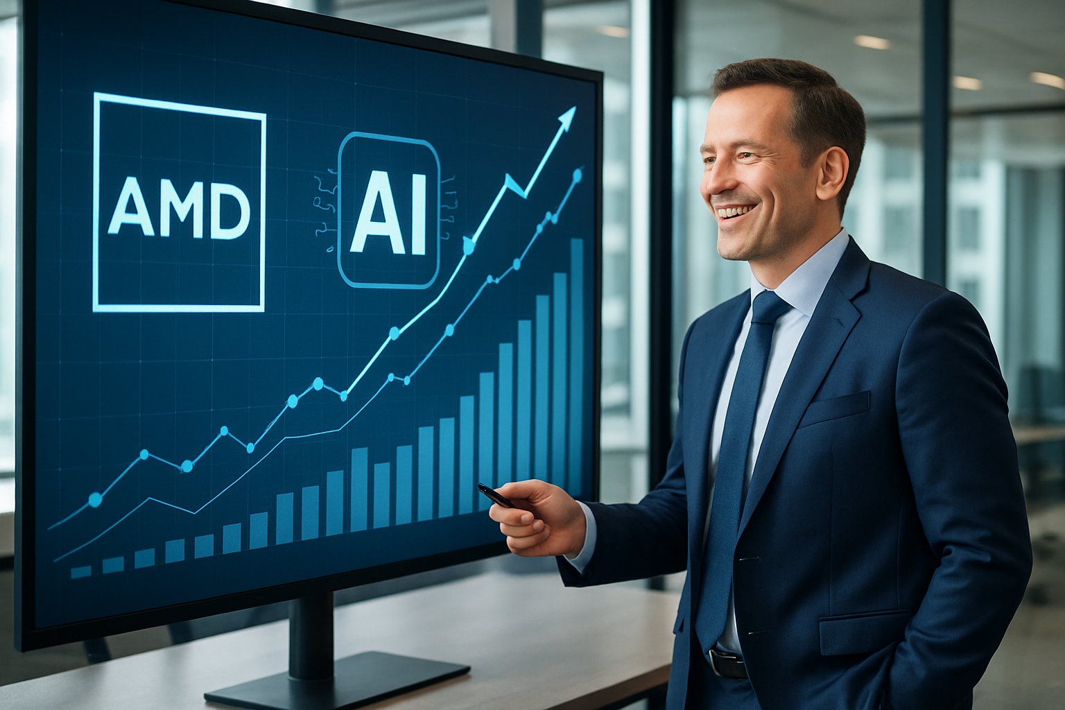 Executive presentation highlights AMD’s strategy in AI chip market growth.