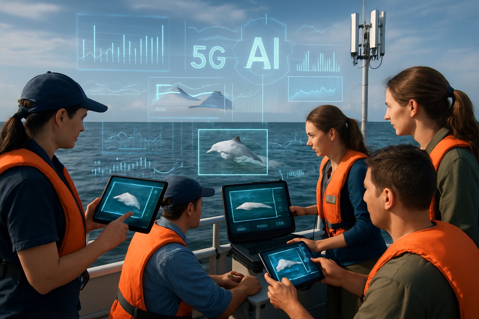 Researchers use conservation computer vision and 5G to track Chinese dolphins in real time.